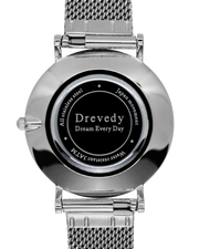 Silver watch. Pearl shell. Crystals. Mesh strap. Feminine. Classy.