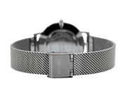 Silver watch. Pearl shell. Crystals. Mesh strap. Feminine. Classy.